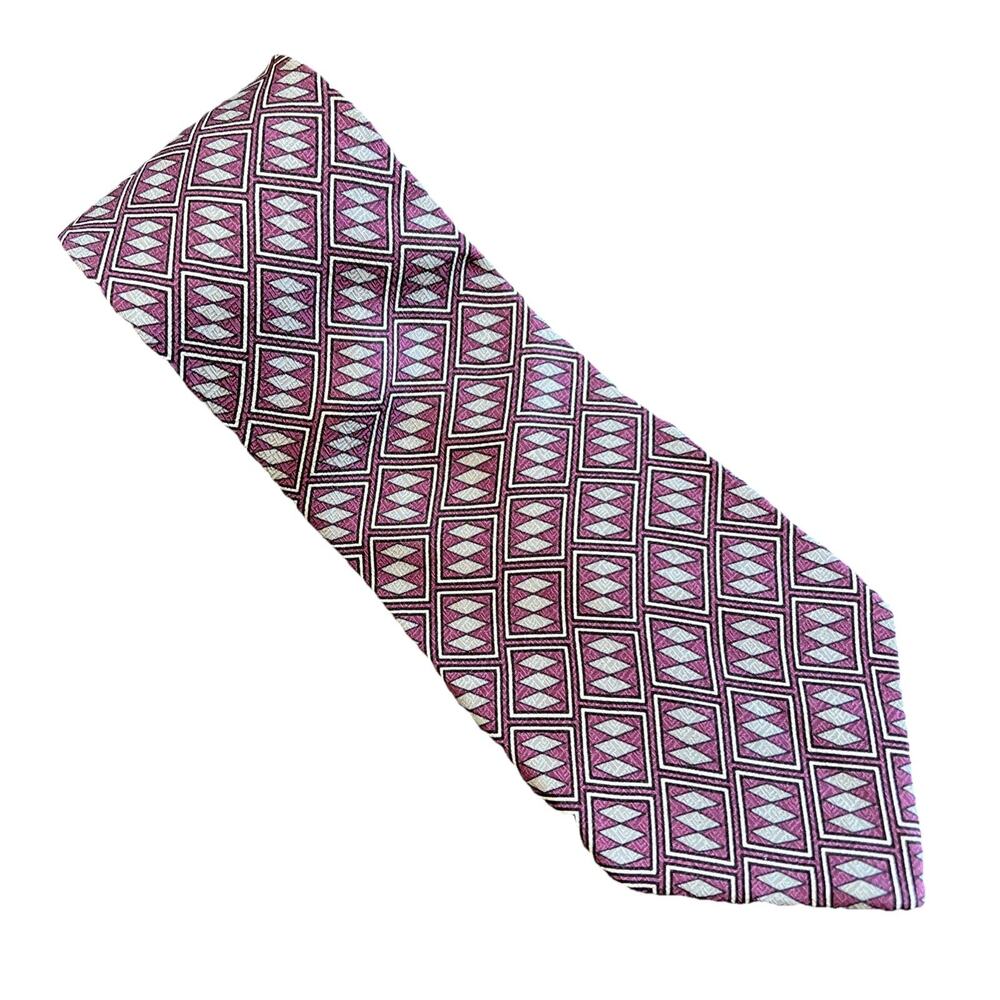 Frank Sinatra Necktie Presidential Premier Collection Silk Purple Grey Geometric